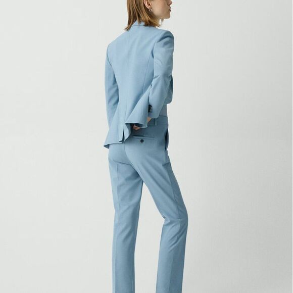 THEORY Treeca 2 SKY Blue Traceable Wool Cropped Pant NWT (flawed) Size 18 - Picture 14 of 15